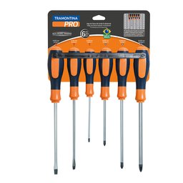 Jogo de Chaves de Fenda e Philips Ultragrip Plus com 6 Peças TRAMONTINA PRO-44127406