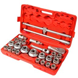 Jogo de Soquetes Estriado 21 a 65 mm de 3/4 Pol. com 26 Peças MTX-135399