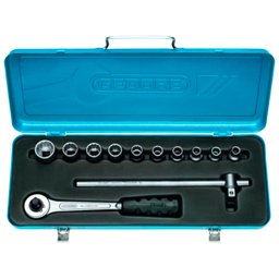 Jogo de Soquetes Estriado e Acessórios com 12 Peças 10 ao 22 mm de 1/2 Pol. D19LMZ GEDORE-15553