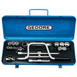 Jogo de Soquetes e Acessórios com Encaixe 3/8 Pol. com 19 Peças GEDORE-14202