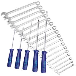 Combo Jogo Chave Combinada 1B17M 17 Peças + Jogo Chave Fenda e Philips 5 Peças GEDORE-K224