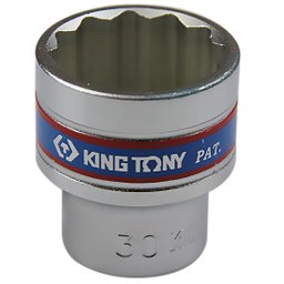 Soquete Estriado 30mm com Encaixe 1/2Pol. KINGTONY-433030