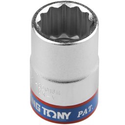 Soquete Estriado 16mm com Encaixe 1/2Pol. KINGTONY-433016
