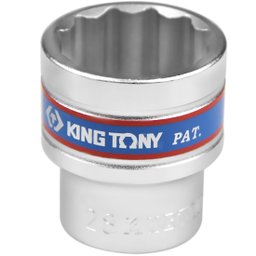 Soquete Estriado 28mm com Encaixe 1/2Pol. KINGTONY-433028