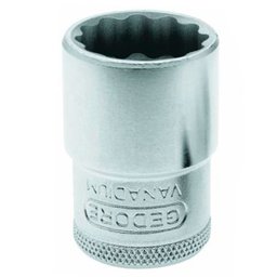 Soquete Estriado Curto 19/32Pol. com Encaixe 1/2Pol. GEDORE-D19-19/32
