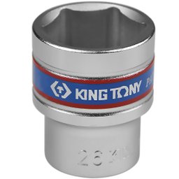 Soquete Sextavado Curto 26mm com Encaixe 1/2Pol. KINGTONY-433526MR