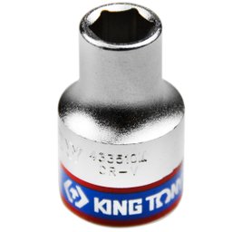Soquete Sextavado Curto 10mm com Encaixe 1/2Pol. KINGTONY-433510MR
