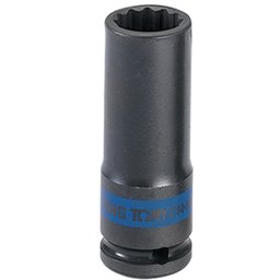 Soquete de Impacto Estriado Extra Longo de 10mm com Encaixe de 1/2 Pol. KINGTONY-443010M