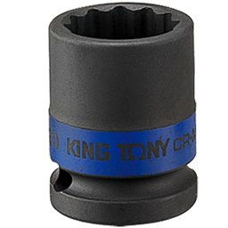 Soquete de Impacto Estriado de 18mm com Encaixe de 1/2 Pol. KINGTONY-453018M