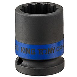 Soquete de Impacto Estriado de 30mm com Encaixe de 1/2 Pol. KINGTONY-453030M