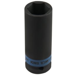 Soquete de Impacto Sextavado Extra Longo 21mm com Encaixe 1/2Pol. KINGTONY-443521M