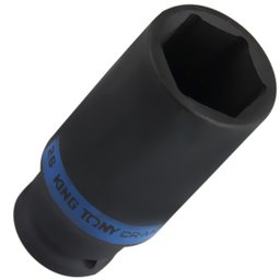 Soquete de Impacto Sextavado Extra Longo 26mm com Encaixe 1/2Pol. KINGTONY-443526M