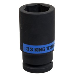 Soquete de Impacto Longo Sextavado de 33mm com Encaixe de 3/4 Pol. KINGTONY-643533M