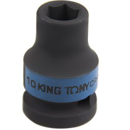Soquete de Impacto Sextavado Curto 10mm com Encaixe de 1/2 Pol. KINGTONY-453510M