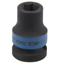 Soquete de Impacto Sextavado Curto 11 mm com Encaixe de 1/2 Pol. KINGTONY-453511M
