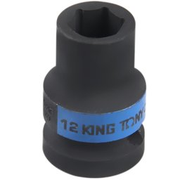 Soquete de Impacto Sextavado Curto 12mm com Encaixe de 1/2 Pol. KINGTONY-453512M