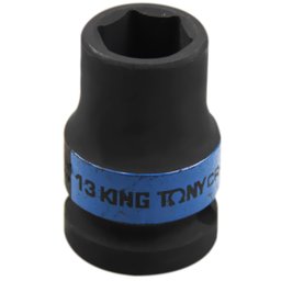 Soquete de Impacto Sextavado Curto 13mm com Encaixe de 1/2 Pol. KINGTONY-453513M