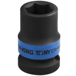 Soquete de Impacto Sextavado Curto 14mm Encaixe de 1/2 Pol. KINGTONY-453514M