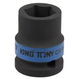 Soquete de Impacto Sextavado Curto 17mm com Encaixe de 1/2 Pol. KINGTONY-453517M
