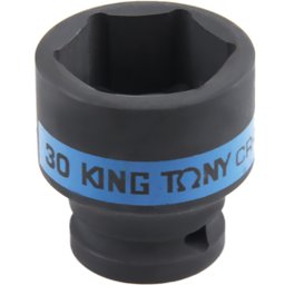 Soquete de Impacto Sextavado Curto 30mm com Encaixe de 1/2 Pol. KINGTONY-453530M