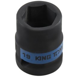 Soquete de Impacto Sextavado Curto 19mm com Encaixe de 1/2 Pol. KINGTONY-453519M