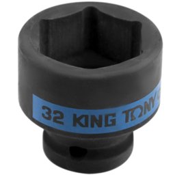 Soquete de Impacto Sextavado Curto 32mm com Encaixe de 1/2 Pol. KINGTONY-453532M