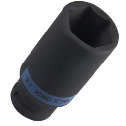 Soquete de Impacto Sextavado Extra Longo com Encaixe de 1/2 Pol. de 27 mm KINGTONY-443527M