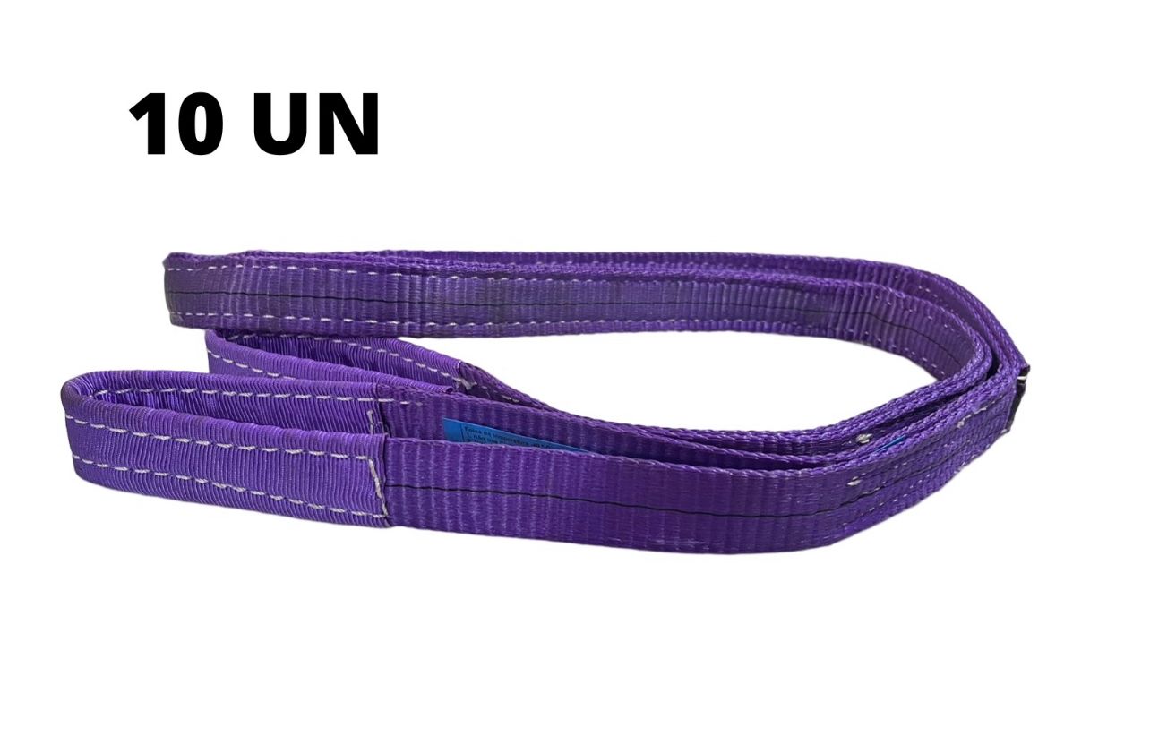Kit 10 Cinta Fita Elevação Reboque Carga 1 Ton 2 M C7443