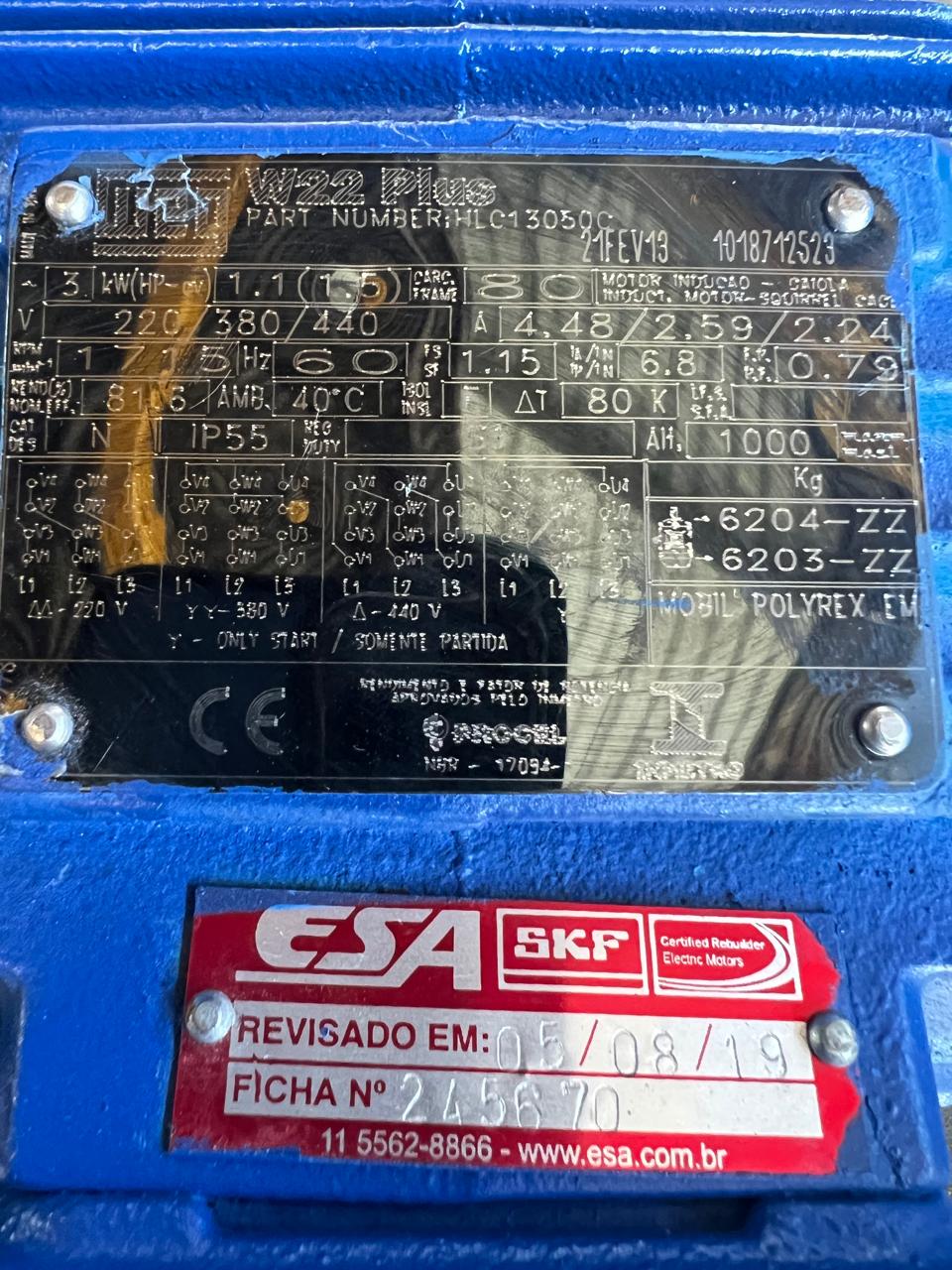 Motor elétrico usado WEG 1,5 cvTrif C4036