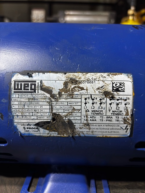 Motor Elétrico 1 Cv Hp 3500 rpm 2p ABERTO usado