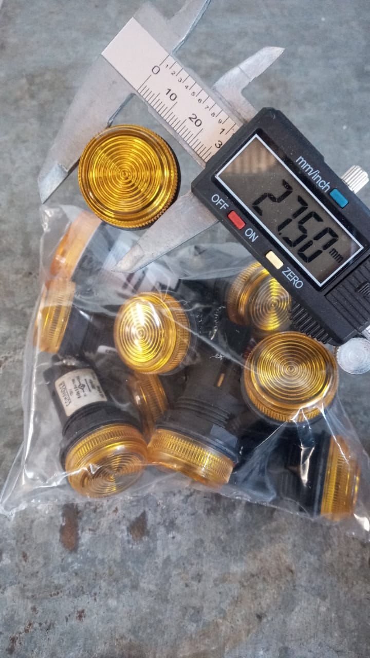 Sinaleiro LED 22mm 127v amarelo 10x unid - C2802