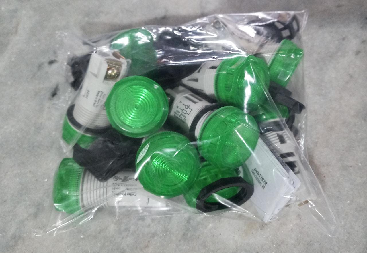 Sinaleiro LED 22mm 127v verde 10x unid - C2801