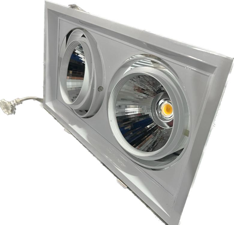Spot Duplo Embutir Retangular Espelhado 2 Luzes Led C7477