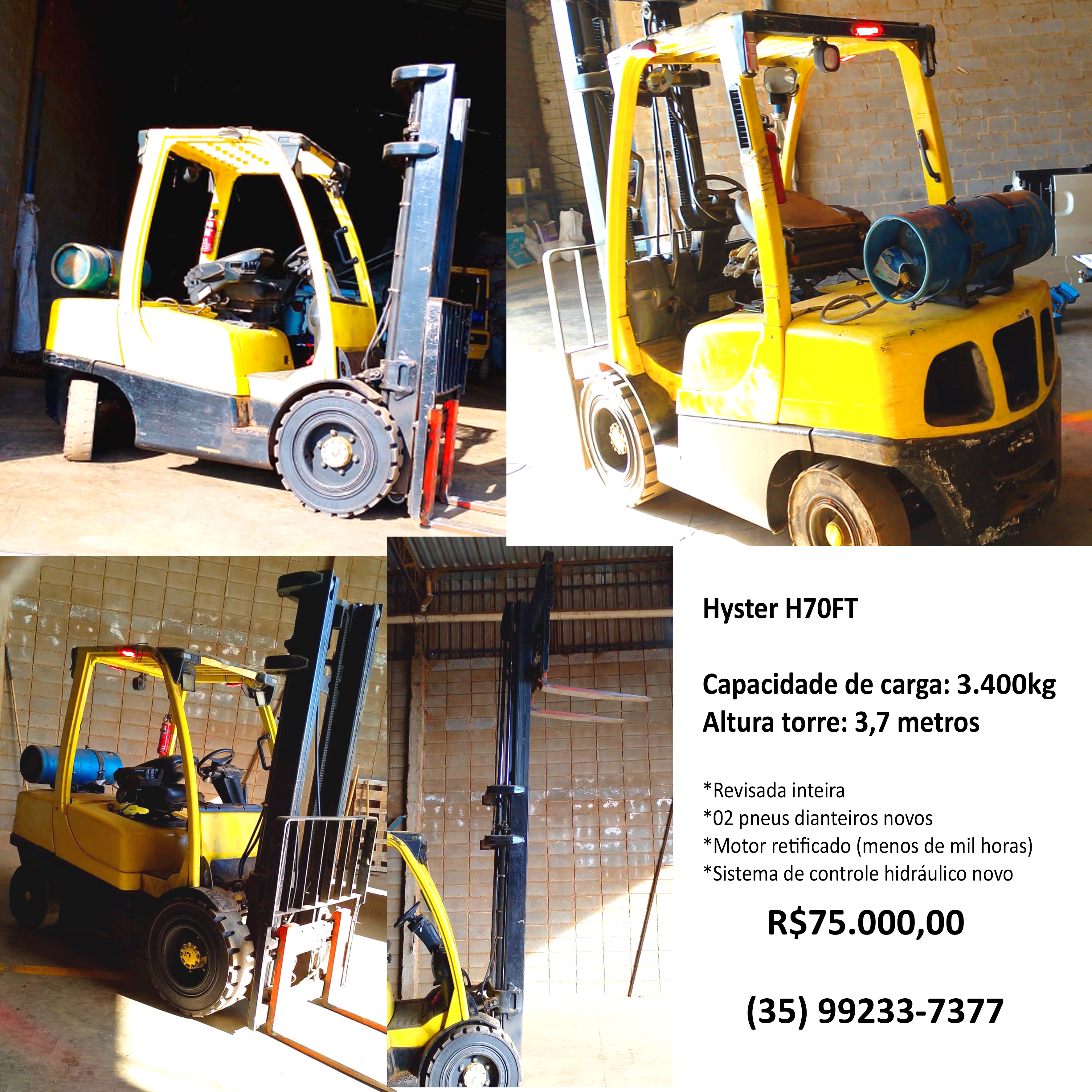 Empilhadeiras H70FT (Cap.: 3,2T - Alt.: 3700mm)