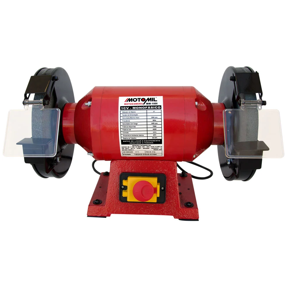 Moto Esmeril 8 Pol. 1HP Monofásico 220V MOTOMIL