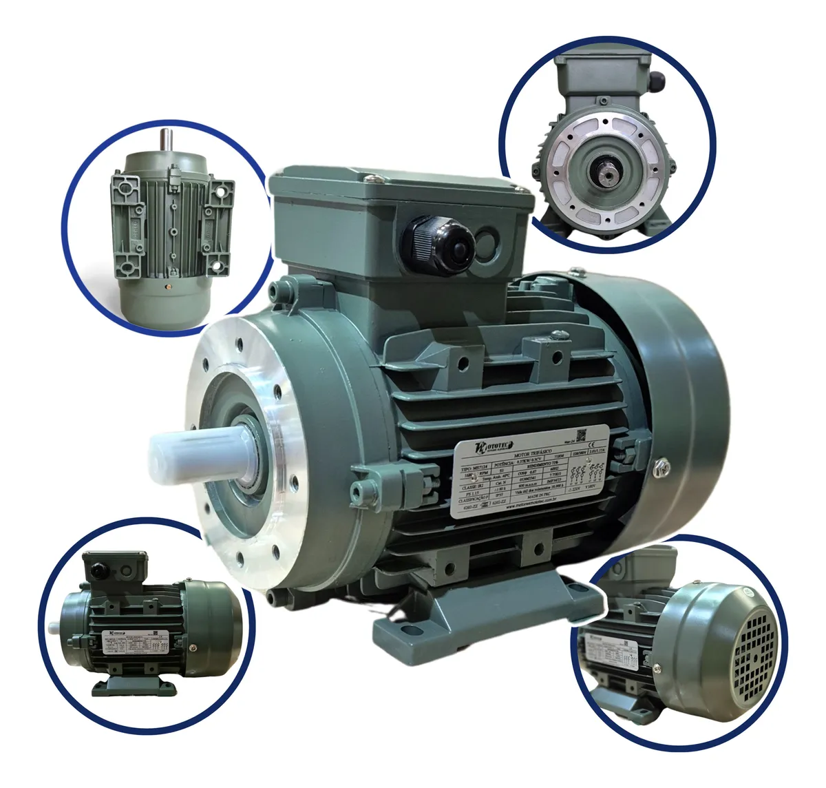 Motor Elétrico 1/4cv Monofásico 1750rpm Blindado B