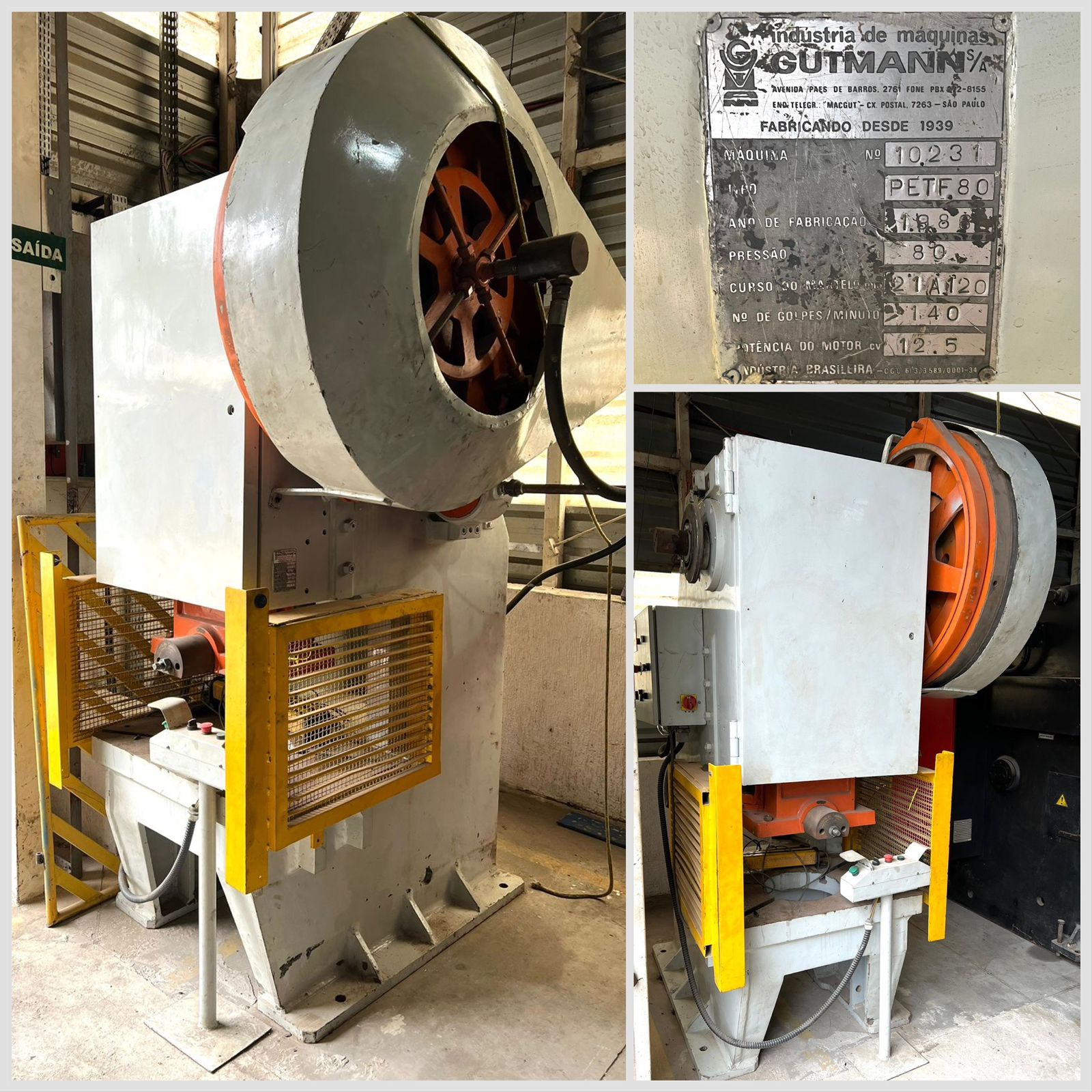 PRENSA FREIO FRICÇÃO 80T GUTMANN